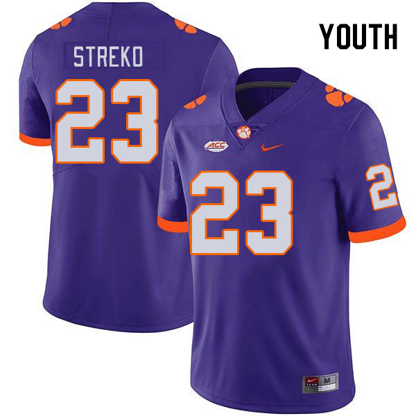 Youth Clemson Tigers Peyton Streko #23 College Purple NCAA Authentic Football Stitched Jersey 23LJ30KY